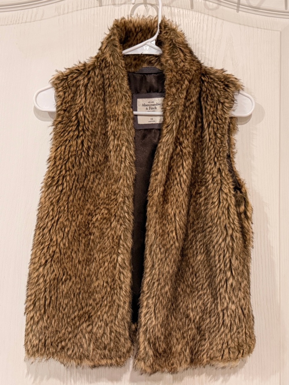 Abercrombie & Fitch Brown Faux Fur Vest